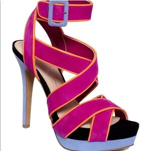 Jessica Simpson Evangela Suede Open Toe Heels